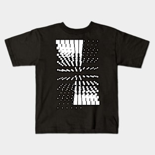 Geometric black and white abstract stars futuristic Kids T-Shirt